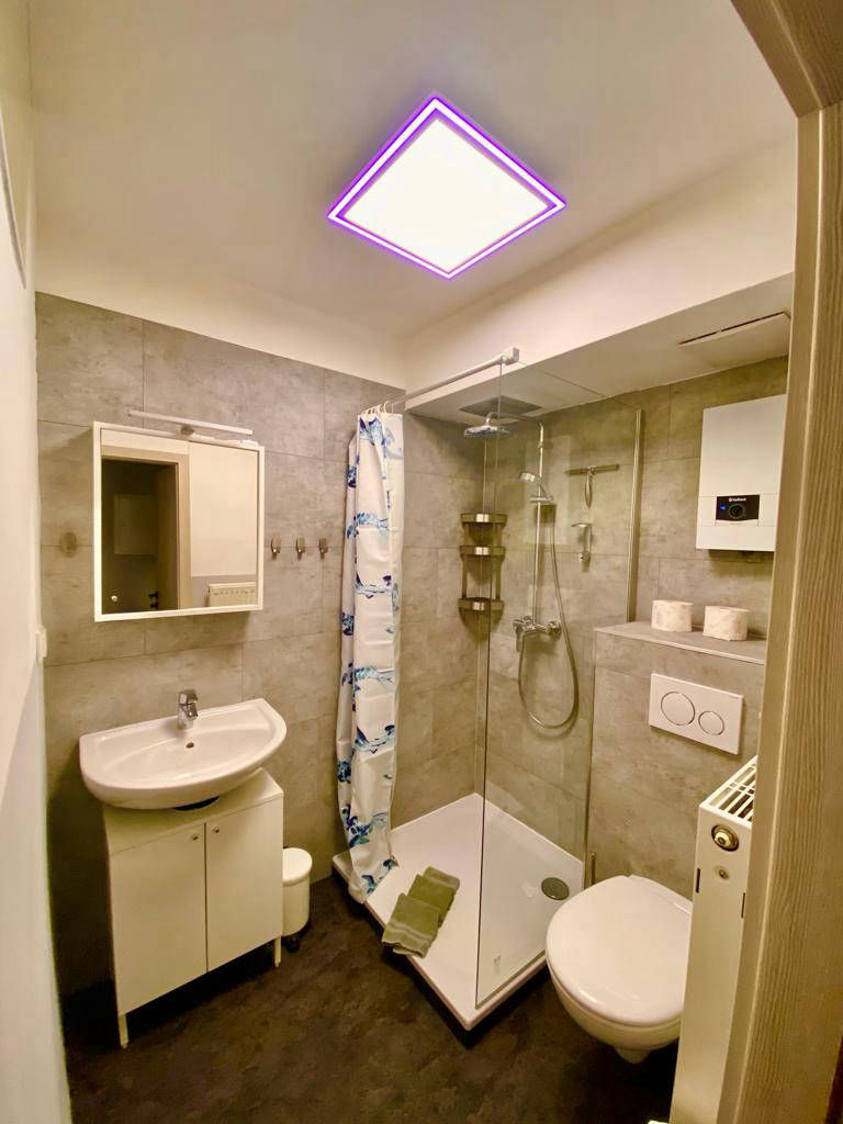 Bad mit Dusche und WC